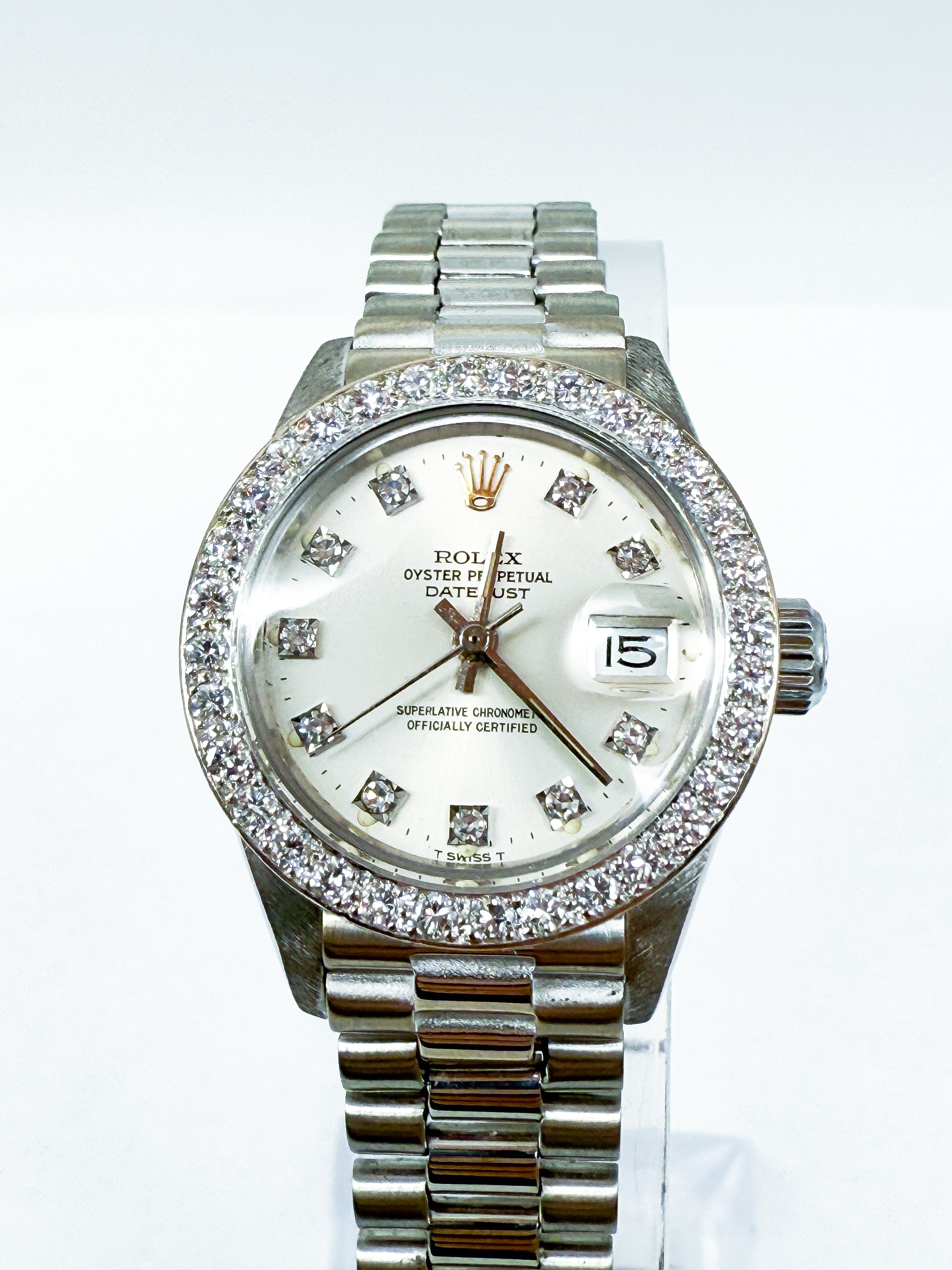 Rolex Lady-Datejust 69174; 26 mm, 18K Weißgold