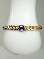 Laden Sie das Bild in den Galerie-Viewer, 14K Gelbgold Armband mit Saphir
