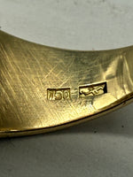 Laden Sie das Bild in den Galerie-Viewer, 18K Gelbgold Ring mit Kristall und Saphir
