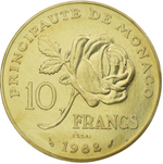 Laden Sie das Bild in den Galerie-Viewer, Monaco 10 Francs 1982 Goldmünze
