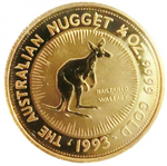 Laden Sie das Bild in den Galerie-Viewer, Australian Nugget 1/4 oz 1993 Elizabeth II 25 Dollars
