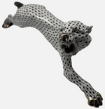 Laden Sie das Bild in den Galerie-Viewer, Herend Porzellan Panther Figur Fischernetz 1. Wahl Schwarz
