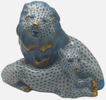 Laden Sie das Bild in den Galerie-Viewer, Herend Porzellan Figur Löwen Fischernetz Blau 1. Wahl
