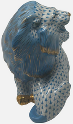 Laden Sie das Bild in den Galerie-Viewer, Herend Porzellan Figur Löwen Fischernetz Blau 1. Wahl
