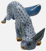 Laden Sie das Bild in den Galerie-Viewer, Herend Porzellan Figur Fuchs Fischernetz Blau 1. Wahl
