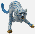 Laden Sie das Bild in den Galerie-Viewer, Herend Porzellan Figur Panther Fischernetz Blau 1. Wahl
