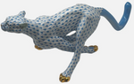 Laden Sie das Bild in den Galerie-Viewer, Herend Porzellan Figur Panther Fischernetz Blau 1. Wahl

