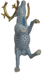 Laden Sie das Bild in den Galerie-Viewer, Herend Porzellan Figur Hirsch Fischernetz Blau 1. Wahl

