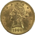 Laden Sie das Bild in den Galerie-Viewer, 10 $ Liberty Head 1906 Goldmünze (Philadelphia)
