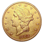 Laden Sie das Bild in den Galerie-Viewer, 20 $ Liberty Head 1902 S Goldmünze (San Francisco)
