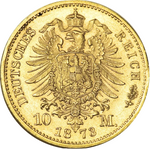 Laden Sie das Bild in den Galerie-Viewer, 1873 Sachsen 10 Mark Johann 3,58 g Gold
