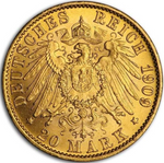 Laden Sie das Bild in den Galerie-Viewer, 1909 Preußen 20 Mark Wilhelm II. 7,17 g Gold
