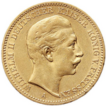 Laden Sie das Bild in den Galerie-Viewer, 1894 Preußen 20 Mark Wilhelm II. 7,16 g Gold
