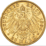 Laden Sie das Bild in den Galerie-Viewer, 1894 Preußen 20 Mark Wilhelm II. 7,16 g Gold
