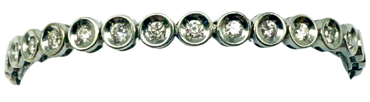 750er Weißgold Tennisarmband mit Diamanten