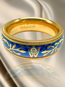 Wellendorff Ring 750er Gelbgold mit Diamanten kaltemaille