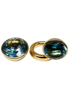 18K Ring und Halsketten Set mit Aquamarin