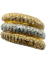 Laden Sie das Bild in den Galerie-Viewer, 585er Gelbgold und Weißgold Ring mit Diamanten
