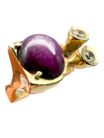 Laden Sie das Bild in den Galerie-Viewer, Fudeval 585er Gelbgold Ring mit Amethyst mit Diamanten
