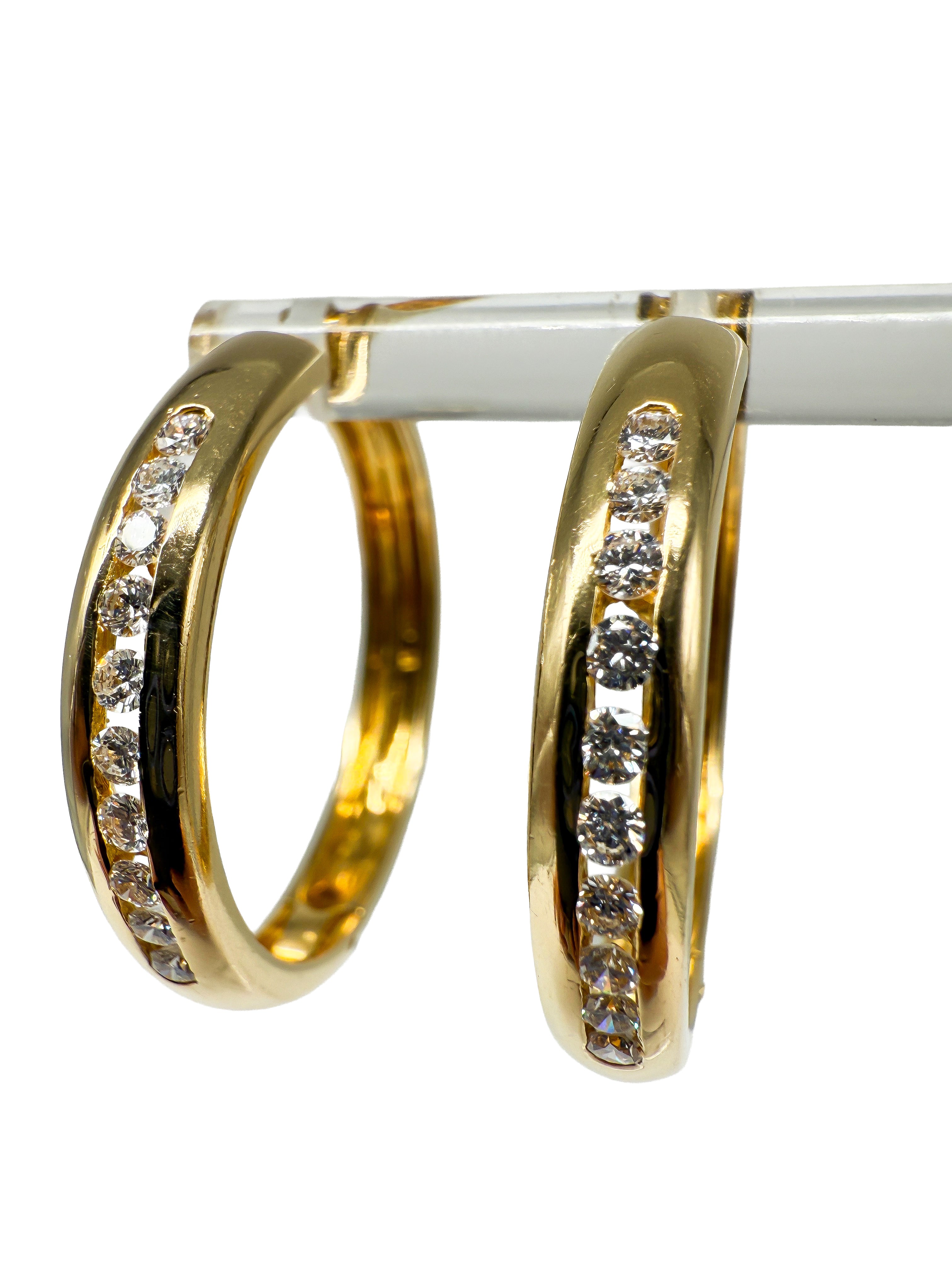 750er Gelbgold Ohrringe mit Diamanten