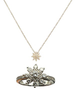 Laden Sie das Bild in den Galerie-Viewer, Polarstern, Christ, Set Halskette und Ring, 585er Weißgold mit Zertifikat
