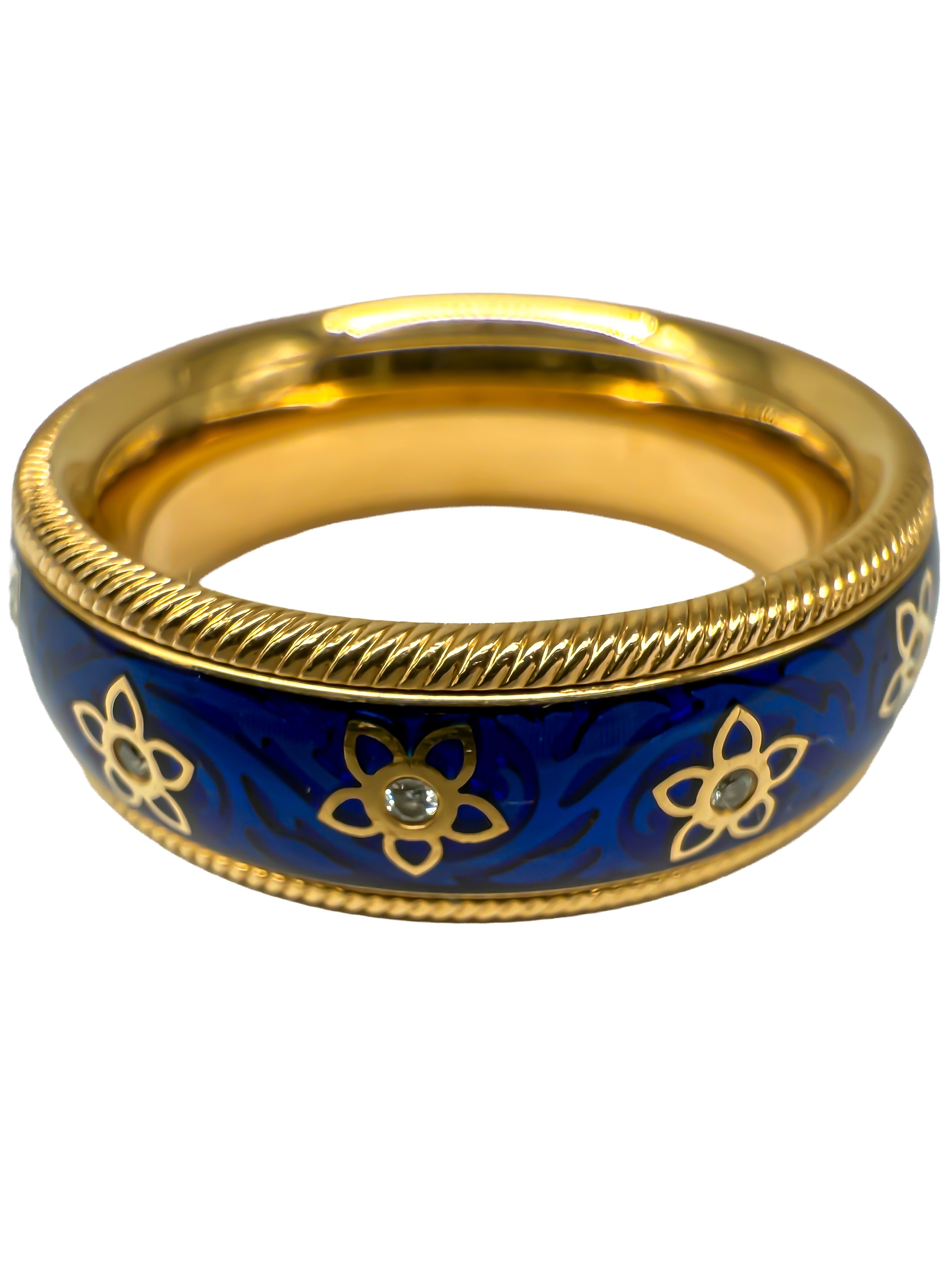 Wellendorff Ring 750er Gelbgold mit Diamanten kaltemaille