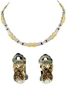 Dior, Schmuck Set, Ohrringe und Collier, vergoldet