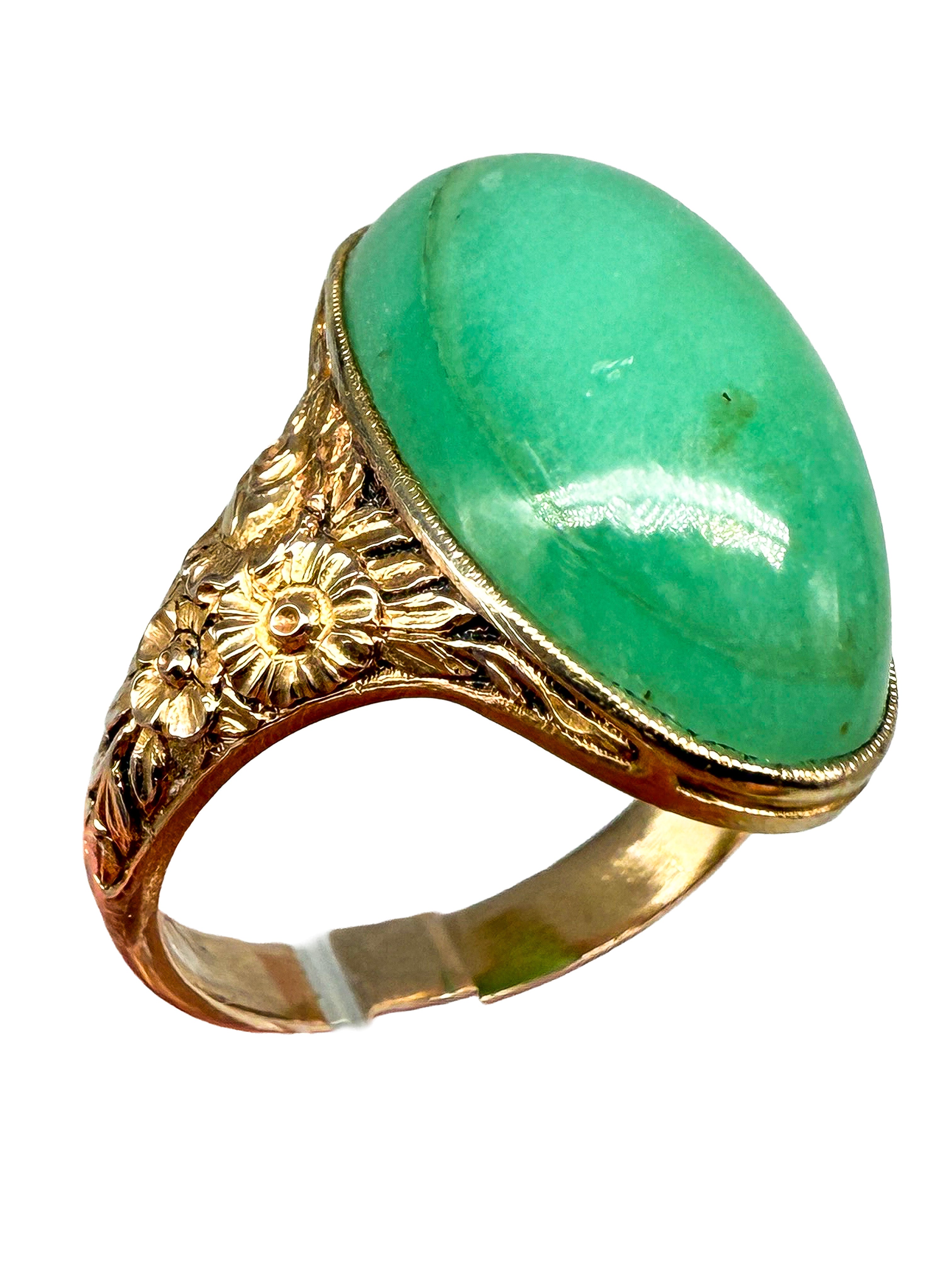 Ring 585er Gelbgold mit Chrysopras