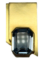 Laden Sie das Bild in den Galerie-Viewer, Gelbgold Brosche mit Aquamarin, 750er Gelbgold
