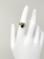 Laden Sie das Bild in den Galerie-Viewer, 14K Weißgold Ring mit Saphir und Diamanten

