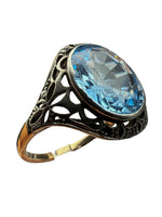 Laden Sie das Bild in den Galerie-Viewer, Ring 585er Weißgold mit Aquamarin und Diamanten
