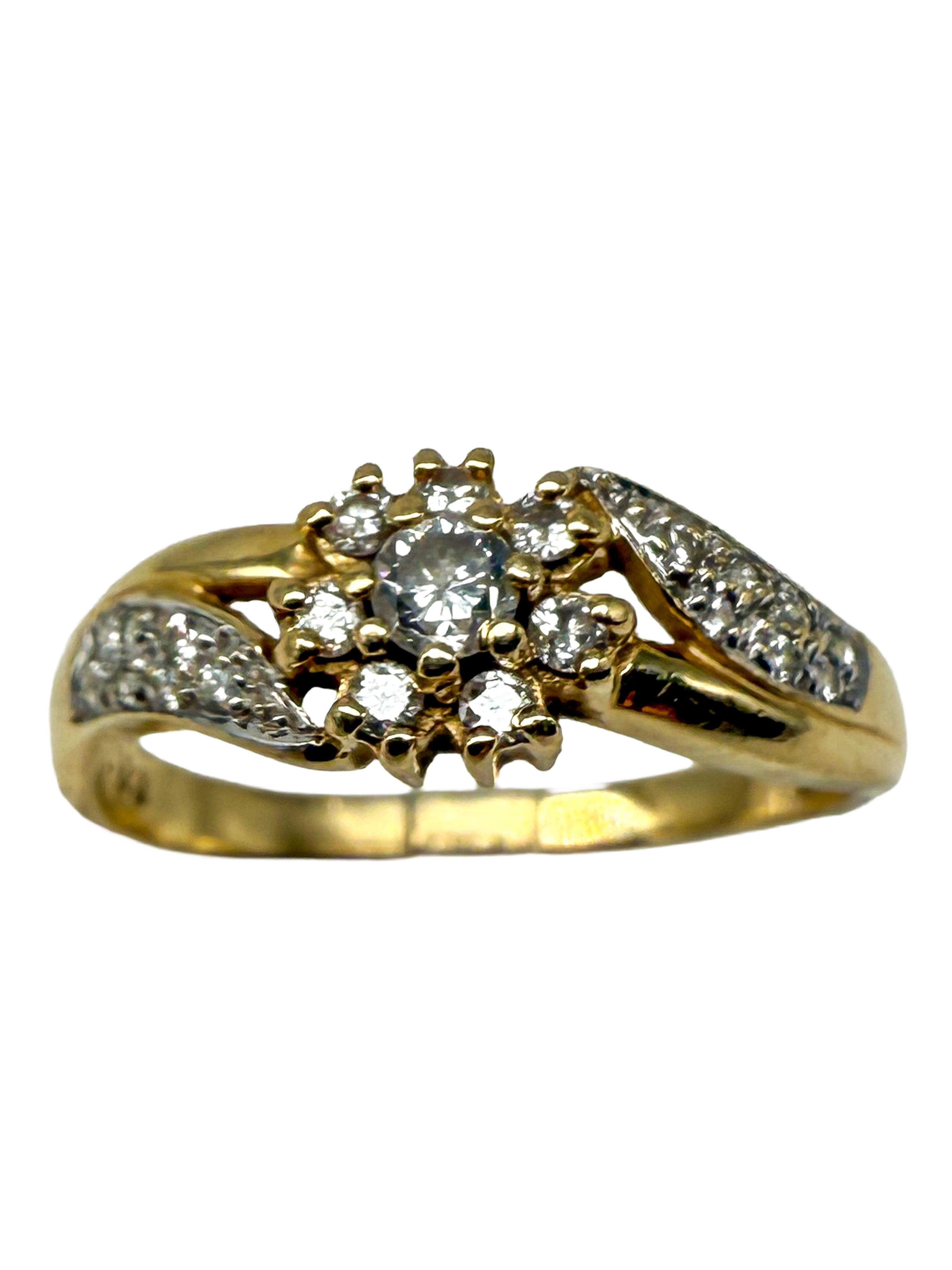 585er Gelbgold Ring mit Diamanten
