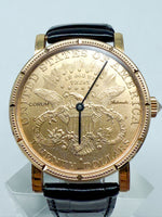 Laden Sie das Bild in den Galerie-Viewer, Corum Gold Münze Uhr, 750er Gelbgold, automatik
