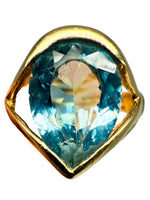 Laden Sie das Bild in den Galerie-Viewer, Augusta 750er Gelbgold Ring mit einem Aquamarin
