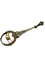 Laden Sie das Bild in den Galerie-Viewer, Jugendstil Anhänger aus Gelbgold mit Perle und Diamanten 14k; Zertifikat vorhand
