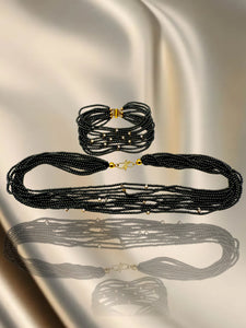 Armband und Halsketten Set mit Tahit-Perlen und Diamanten