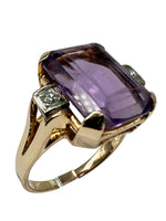 Laden Sie das Bild in den Galerie-Viewer, Ring 585er Gelbgold mit Amethysten und Diamanten
