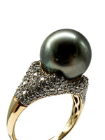 Laden Sie das Bild in den Galerie-Viewer, 585er Gelbgold Ring mit Tahitiperlen
