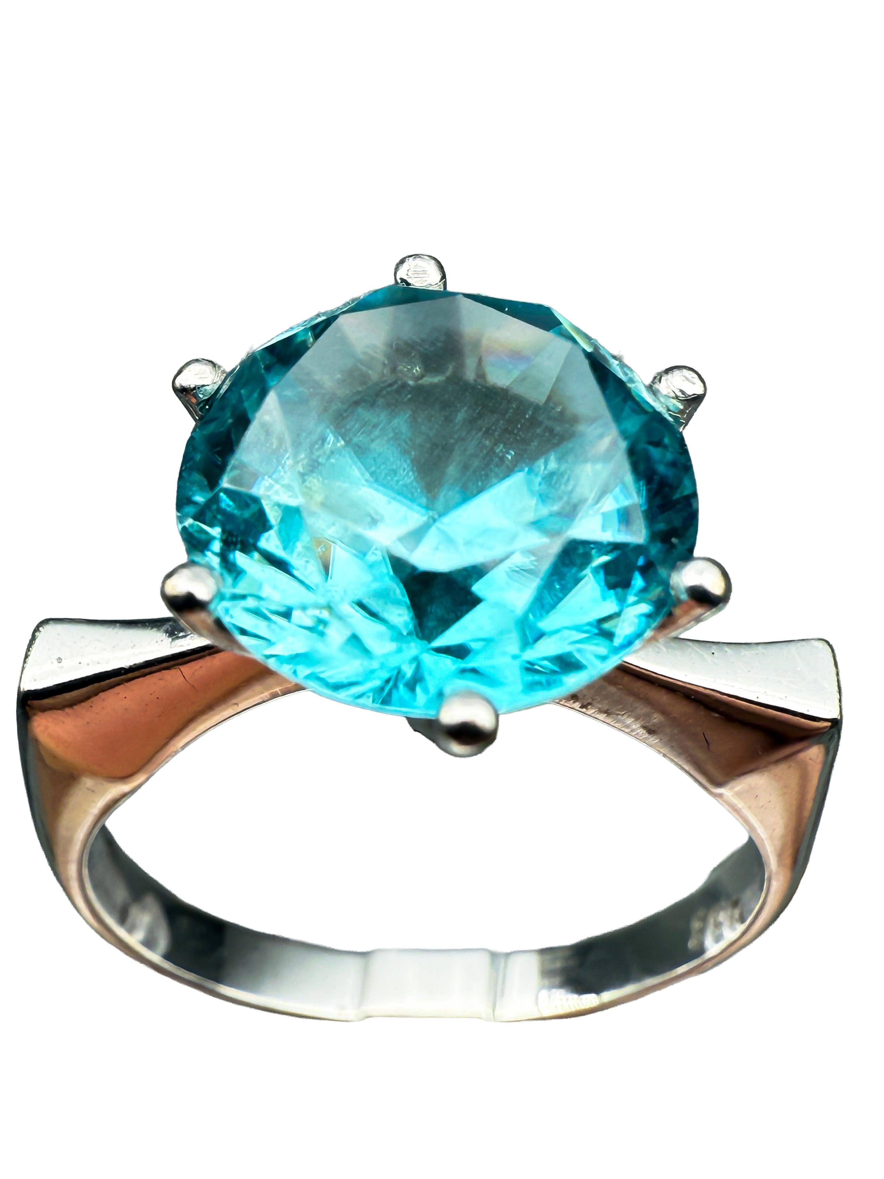 585er Weißgold Ring mit Aquamarin