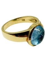 Laden Sie das Bild in den Galerie-Viewer, Ring 585er Gelbgold mit Aquamarin und Diamanten
