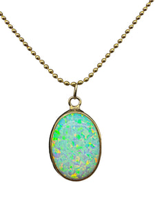 585er Gelbgold Collier mit Opal