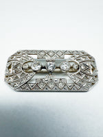 Laden Sie das Bild in den Galerie-Viewer, Art Deco Brooch in 14K White Gold with Diamonds
