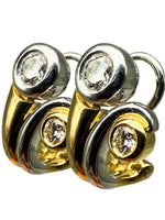 Laden Sie das Bild in den Galerie-Viewer, 750er Gelbgold/Weißgold Ohrringe mit Diamanten
