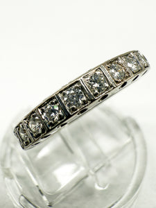 585er Weißgold Ring mit Diamanten