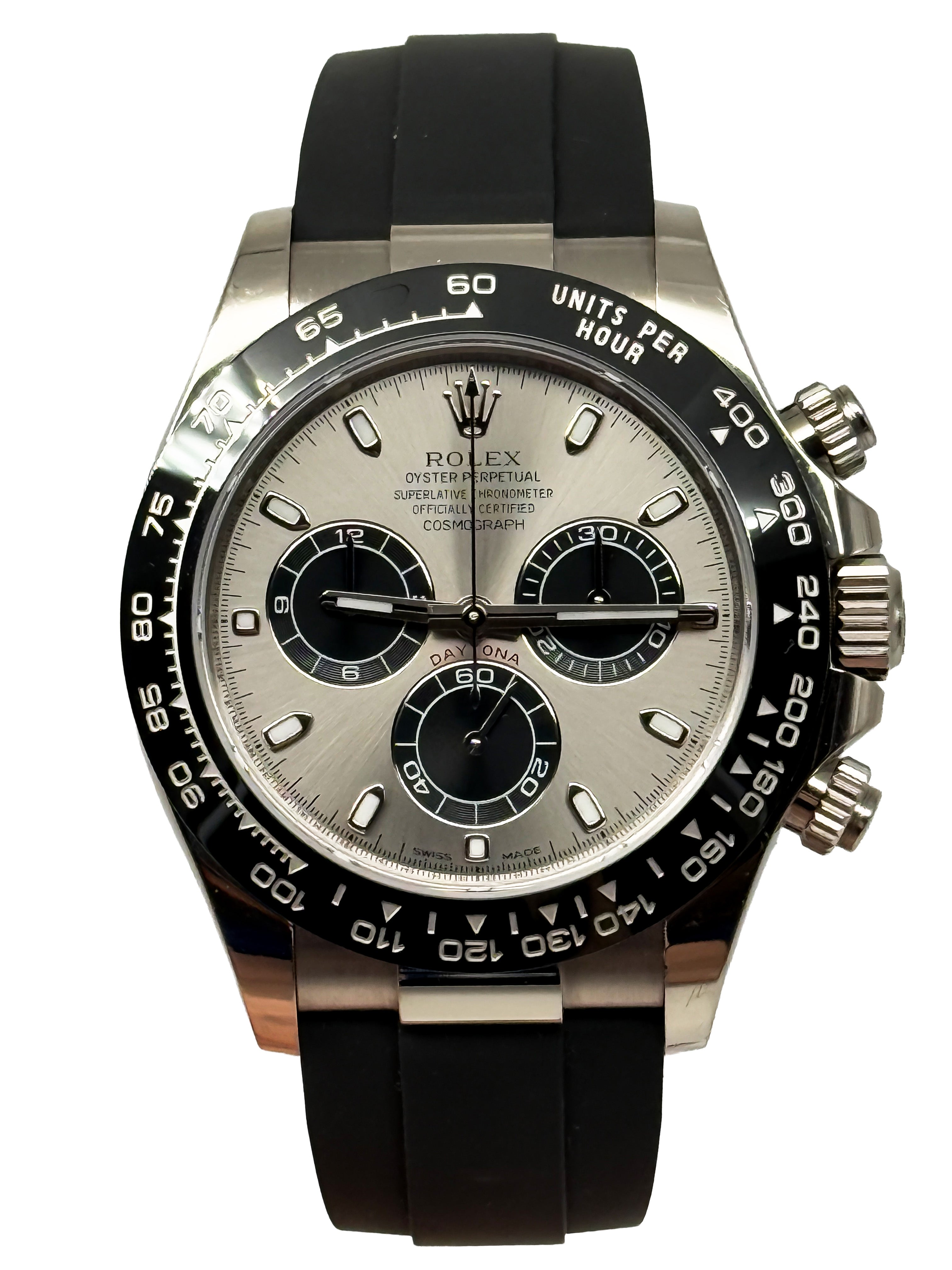 Rolex Daytona 116519LN Weißgold Black-Diamond Dial Oysterflex