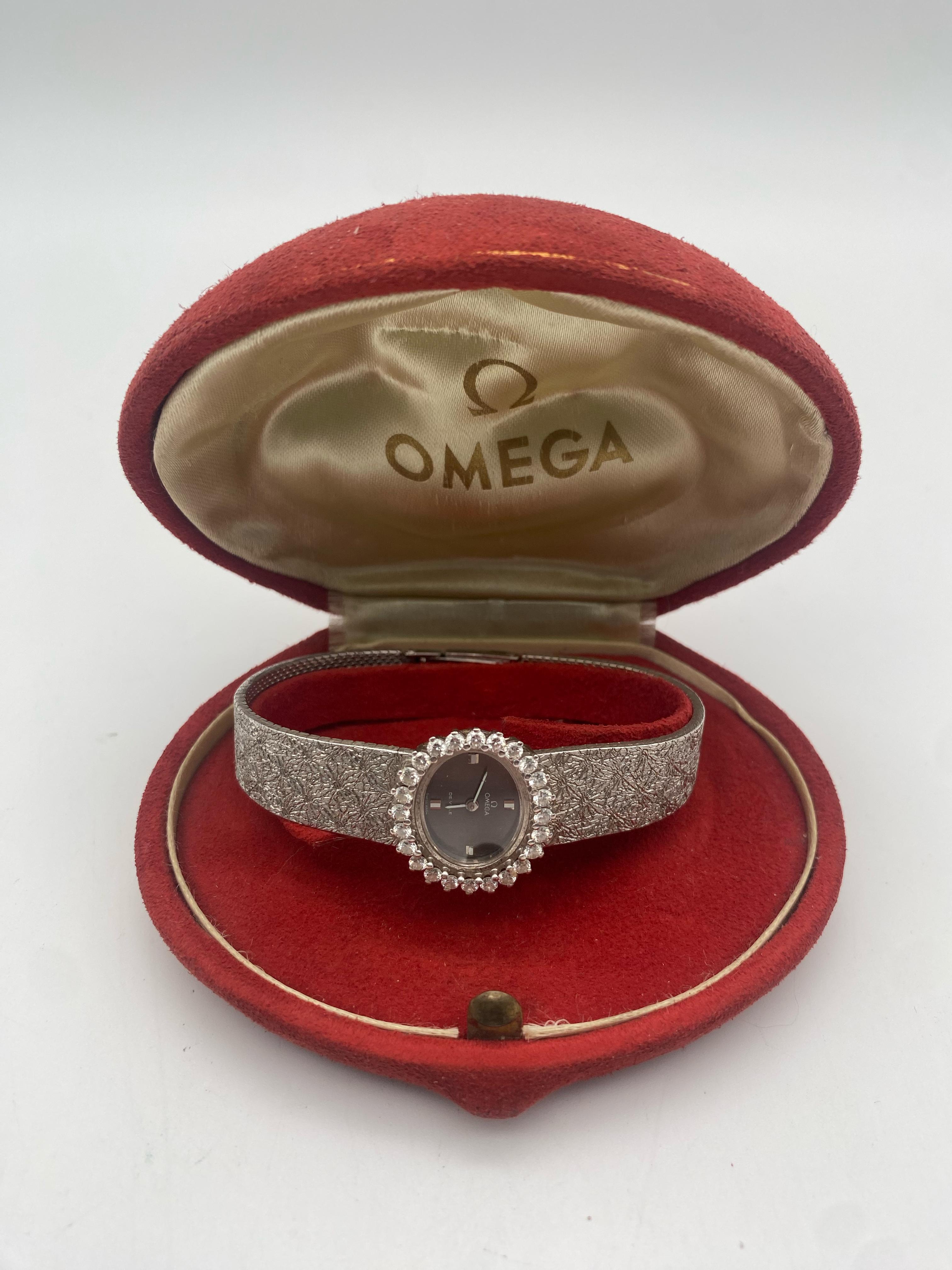 Omega De Ville 24 Diamanten 18 Karat Weißgold Damenuhr