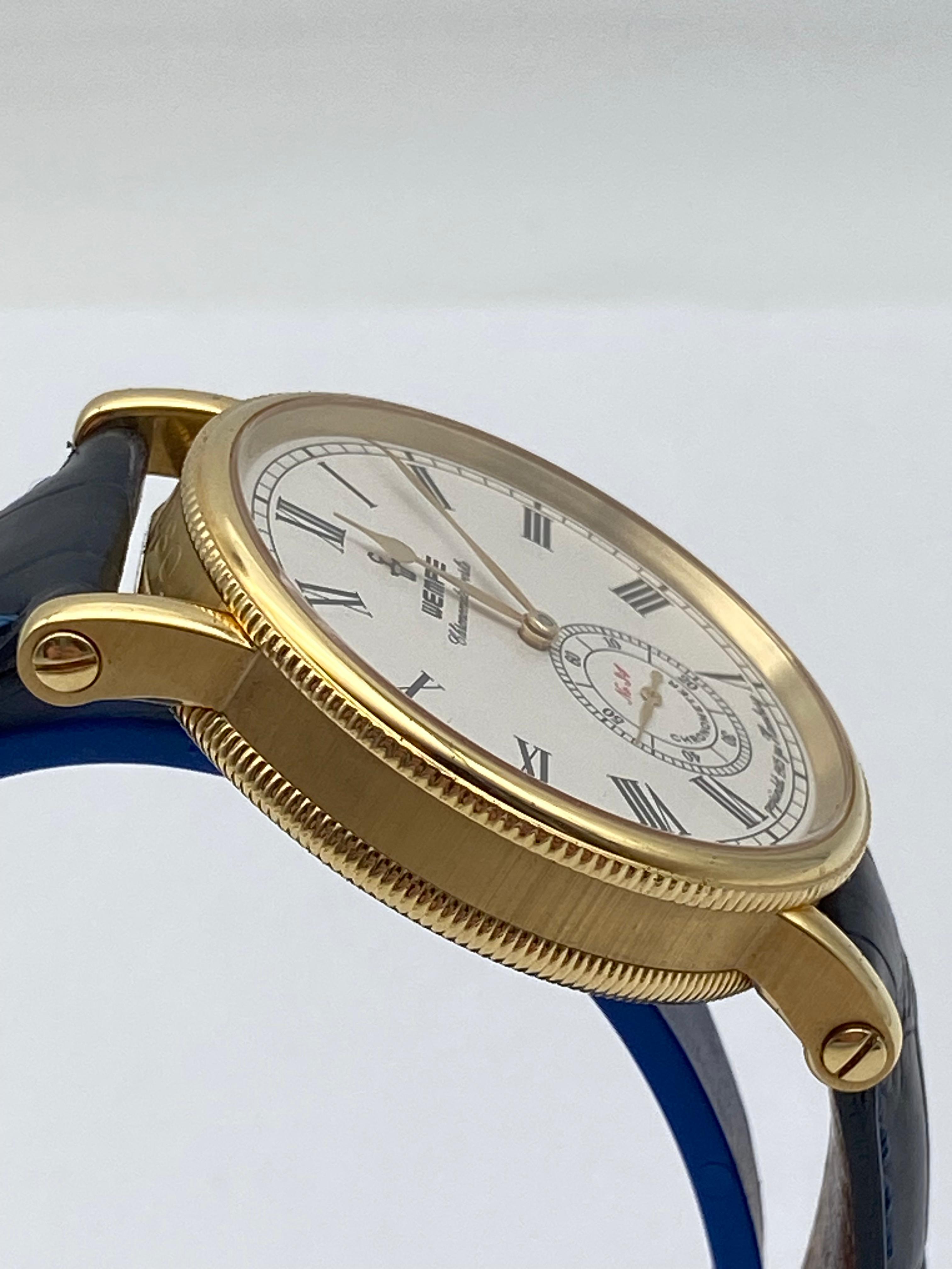 Original Wempe Chronometer Werke Herren Uhr in 750 Gelbgold