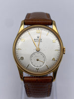 Laden Sie das Bild in den Galerie-Viewer, Rolex Precison, 18k Gold Uhr mit Lederarmband, 32mm, Ref. 4651
