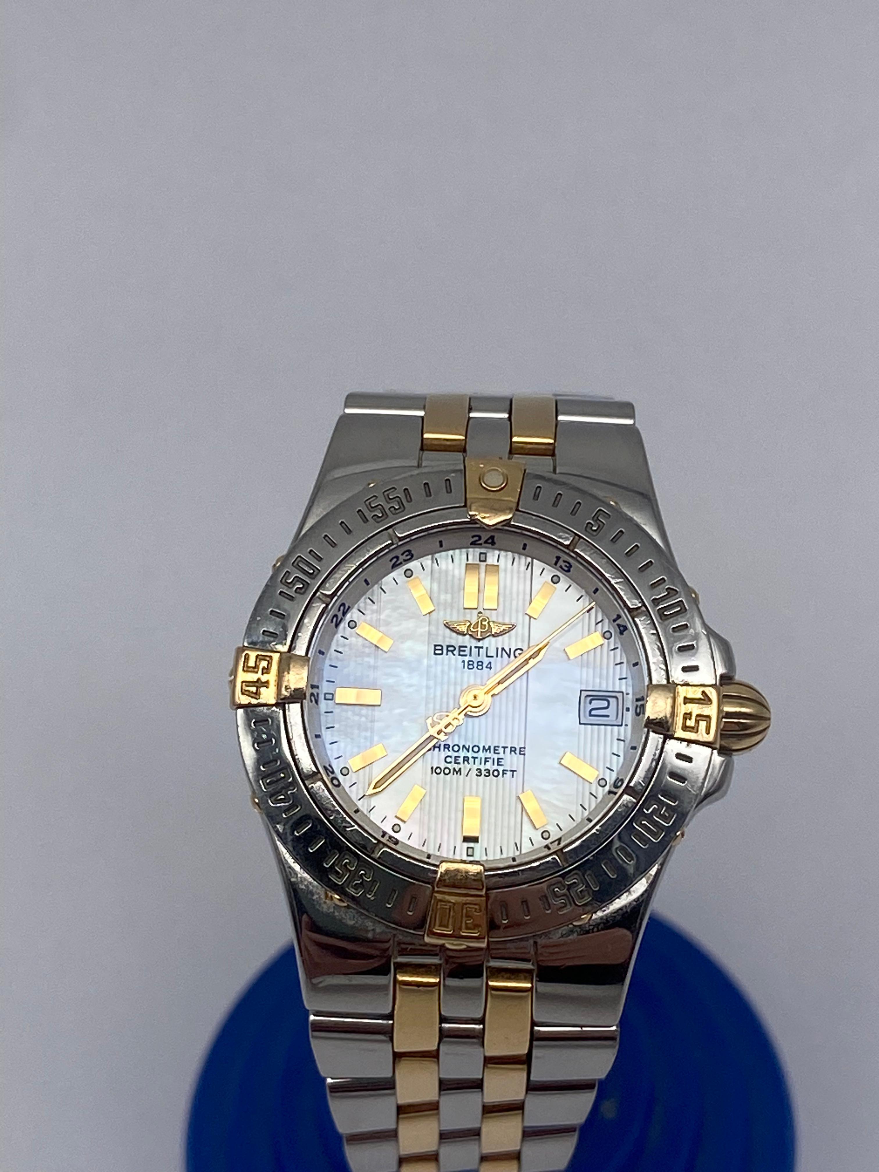 Breitling Starliner Stahl / Gold Quarz MOP Damenuhr Ref. B71340