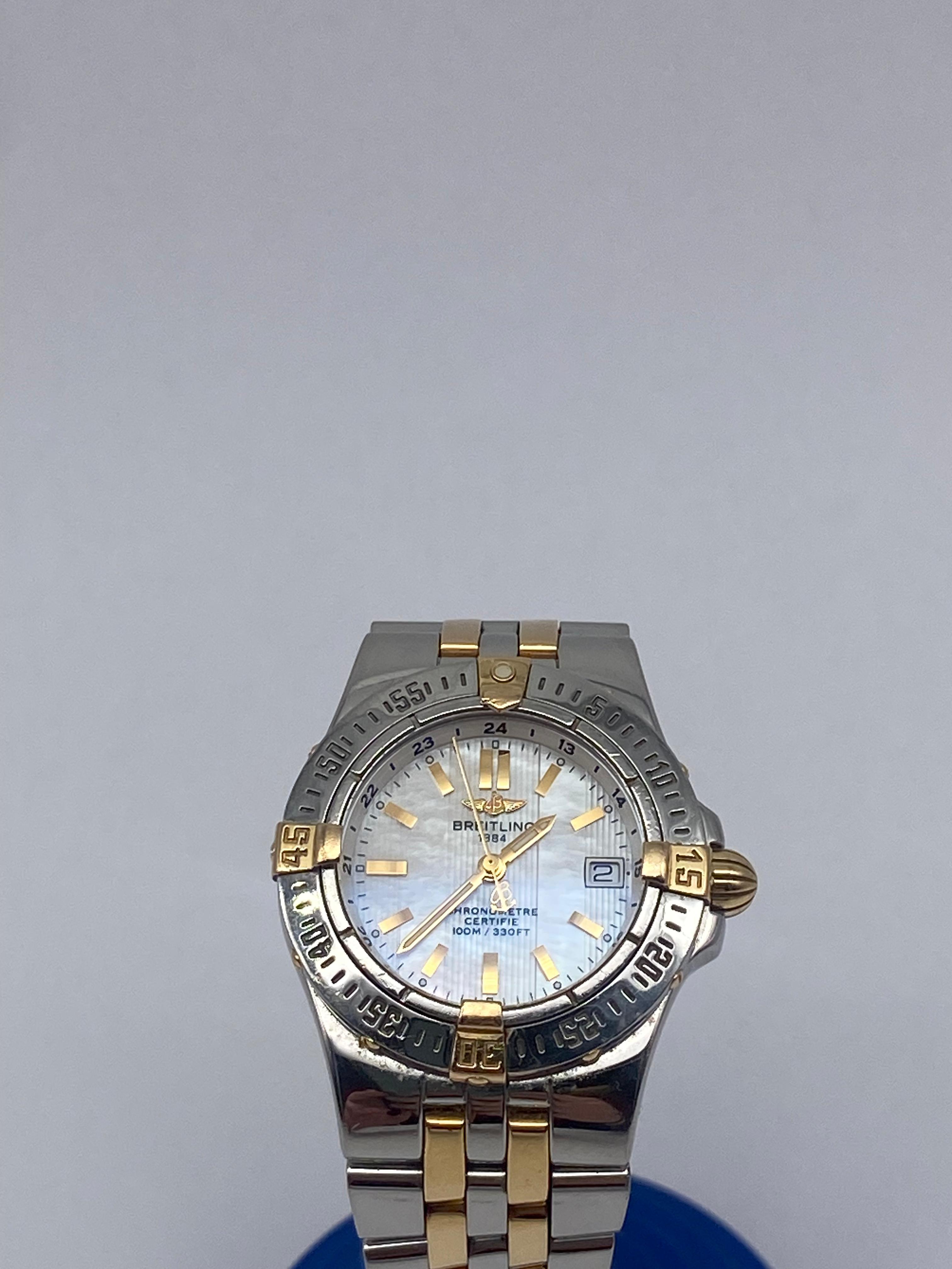 Breitling Starliner Stahl / Gold Quarz MOP Damenuhr Ref. B71340